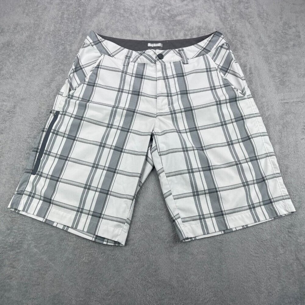 Marmot Hybrid Golf Shorts Mens Size 30 Gray Plaid Walking Golfing Casual Preppy